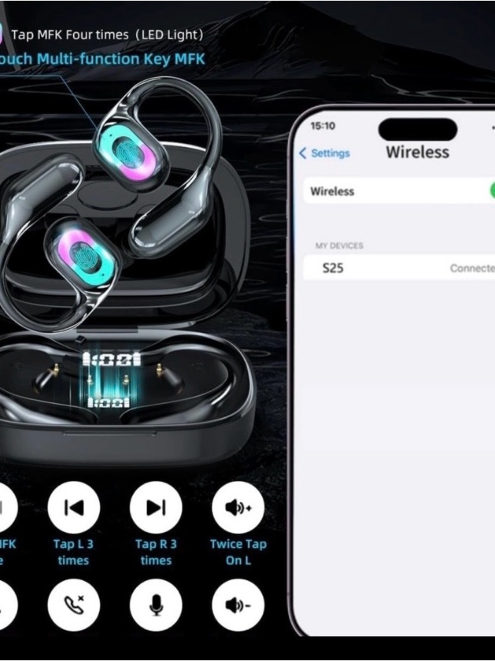 NEW - AI Translation Earbuds Real Time No Subscription, 4-in-1 Translator Earbud - Picture 5 of 7